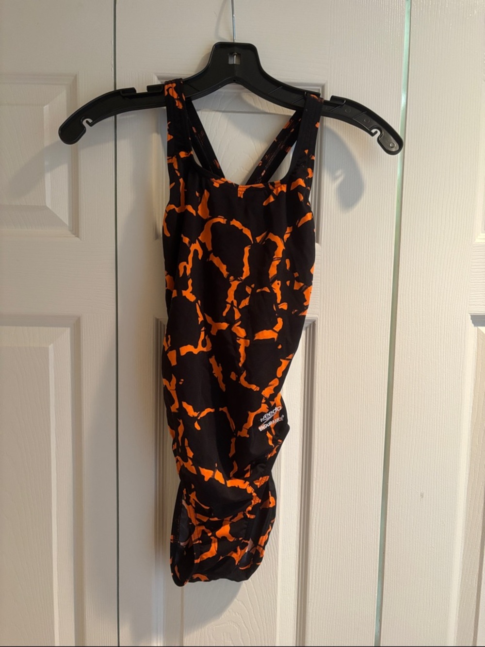 SPEEDO Endurance + Black & Orange One-Piece Swimsuit
